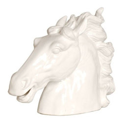 Ceramic Horse Head Sculpture - Decorative Objects And Figurines