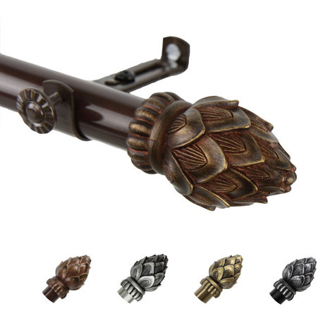 Bud Curtain Rod, Cocoa, 66-120"