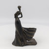 Art Deco Classy Lady Figurine Wine Bottle Holder Cast Iron Metal