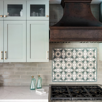 Elk Brick Kitchen Backsplash with Sintra Range Accent