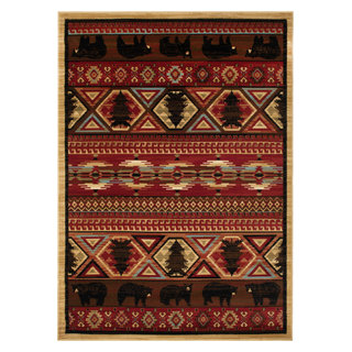 Bliss Rugs Transitional 5x7 Area Rug (5'1'' x 7'3'') Floral Aqua, Light Red Indoor Outdoor Rectangle Easy to Clean