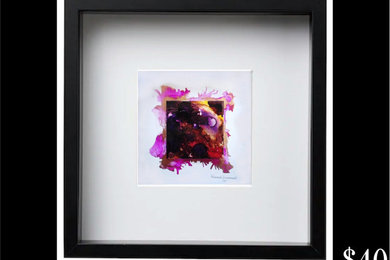 Alcohol Ink Art in Shadow Box