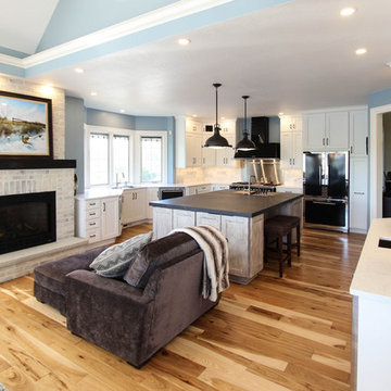 Rustic White and Gray Kitchen with Massive Storage Solutions