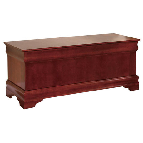 Benzara BM159219 Traditional Style Wooden Cedar Chest, Brown