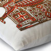 Ivory Throw Pillow Cover, Beaded 16"x16" Linen, Swadika