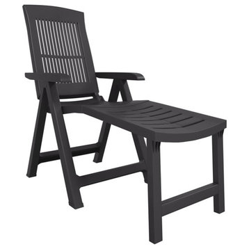 vidaXL Sun Lounger Patio Furniture Outdoor Lounge Chair Anthracite Plastic