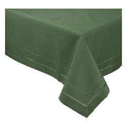 Xia Home Fashions - Double Hemstitch Easy Care Tablecloth, 65"x108", Pine - Tablecloths