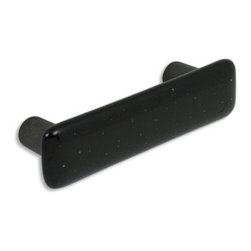 CKP - Art Glass Pull, Black, Oil-Rubbed Bronze Base - Cabinet And Drawer Handle Pulls