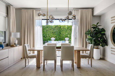 Dining room - coastal dining room idea in Orange County