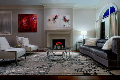 This is an example of a contemporary living room in Chicago.