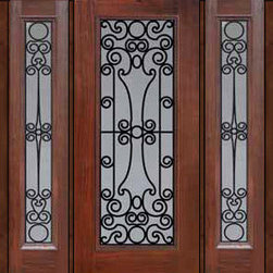 Prehung Front Side lights Door 80 Fiberglass Genoa Full Lite - Front Doors