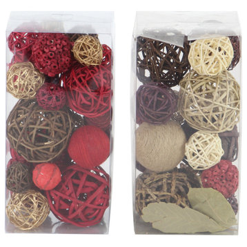 Traditional Multi Colored Dried Plant Orbs & Vase Filler Set 50650