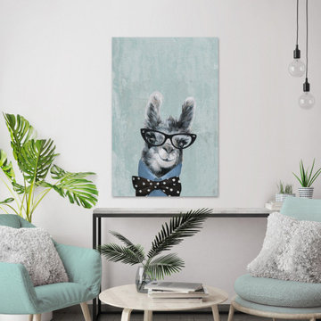 "Llama with a Bow II" Painting Print on Wrapped Canvas