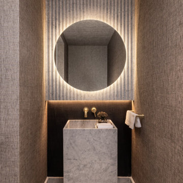 Small Powder Room, Bold Design | Luxe Details in a Compact Space
