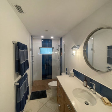 Sleek nautical nuanced guest bath
