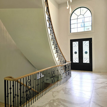Project #120 | White Oak Staircase with Iron Balusters