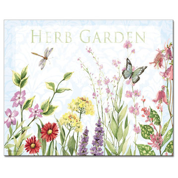 Tempered Glass Cuttingboard/Trivet Floral Herb Garden