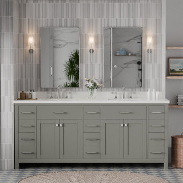 Caroline Parkway 78'' Grey Bathroom Vanity