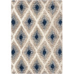 Palmetto Living by Orian - Palmetto Living by Orian Cotton Tail Ikat Diamond Area Rug, 7'10"x10'10" - Softly blended khakis and blues make up the Ikat Diamond pattern of this stunning area rug. Resting atop a soft-white background, this collection of classic colors feels fresh and relevant for use in today's modern designs.