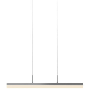 Stiletto LED Pendant With Frosted Acrylic Shade, Bright Satin Aluminum, 24"