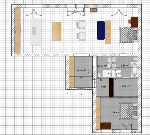 Designing floor plan with full flexibility