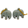 2-Piece Novica Light Blue Elephant Celadon Ceramic Ornaments
