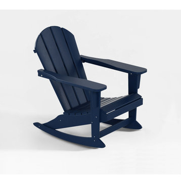 WestinTrends Outdoor Patio Adirondack Rocking Chair Lounger, Porch Rocker, Navy Blue