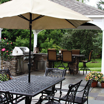 Pavilion with Outdoor Kitchen and Bluestone Patio