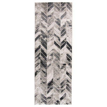 Weave & Wander Orin Rug, Gray/Silver, 2'10"x7'10"