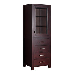 Alps Tall Cabinet With Glass Door And Drawer Transitional