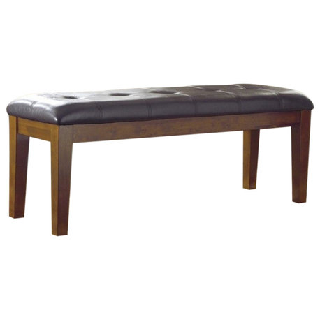 Ashley Furniture Ralene Dining Room Bench in Medium Brown