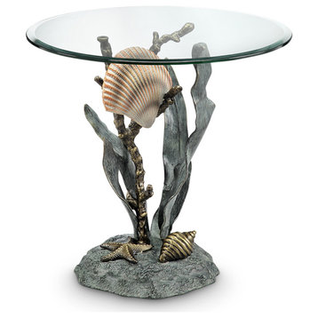 SPI Aluminum Shells and Seagrass End Table