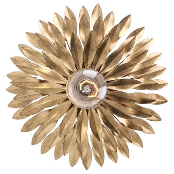 Broche 1 Light Sconce in Antique Gold