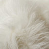72" Off White Circular Faux Fur Area Rug
