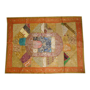 Mogul Interior - Consigned Home Decor Tapestries Hippie Sari Patch Wall Hanging - Tapestries