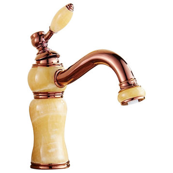 Fontana Tempe Rose Gold Hot and Cold Deck Mounted Bathroom Sink Faucet