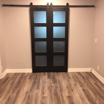 Basement finishes with luxury vinyl plank flooring