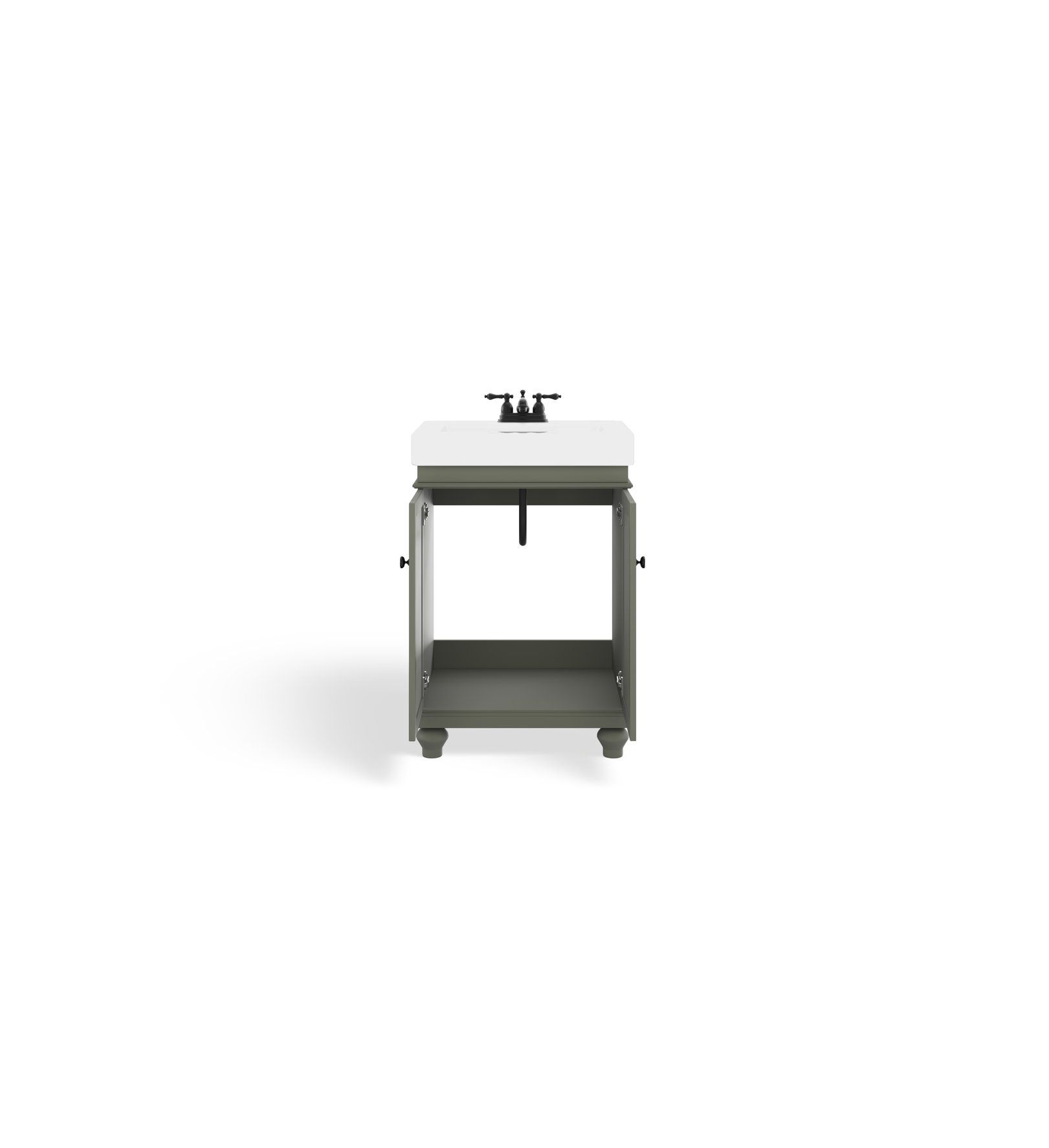 Dawson Bathroom Vanity, Single Sink, 24", Pewter Green, Freestanding