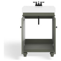 Dawson Bathroom Vanity, Single Sink, 24", Pewter Green, Freestanding