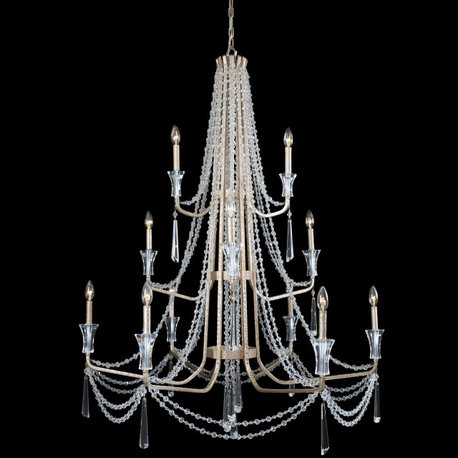 Varaluz 270C12 Barcelona 12 Light 44"W Crystal Chandelier - Transcend Silver