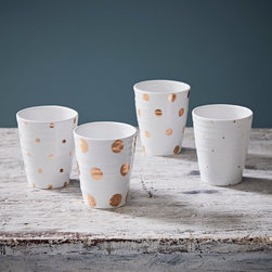 Set of 4 Gold Spot Beakers - Cappuccino & Espresso Cups