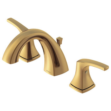 Vaughn Two Handle Widespread Faucet Chrome, Brushed Bronze