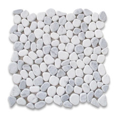 Top River Rock Flooring Pattern On Houzz Deals Stone Center Online 12 X12 Carrara Mix Bardiglio Gray Marble Pebble Mosaic