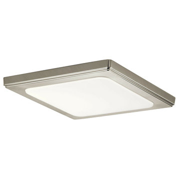 Zeo Contemporary Brushed Nickel LED 10" Square Ceiling Light Fixture 4000K