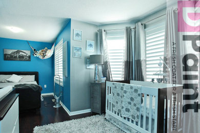Inspiration for a large contemporary bedroom remodel in Other