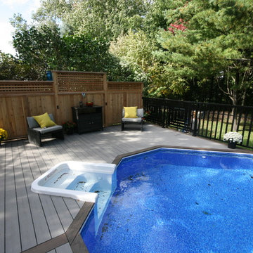 Onground pool deck using TruNorth Decking.