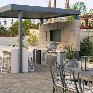 Santaluz - Posh Salt and Peppered Patio with Pool