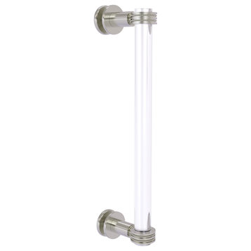 Clearview 12" Single Side Dotted Accent Shower Door Pull, Satin Nickel