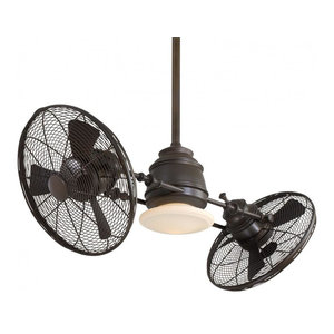 One Light Wet Dual Motor Ceiling Fan Transitional