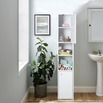 Gewnee White Bathroom Storage Cabinet